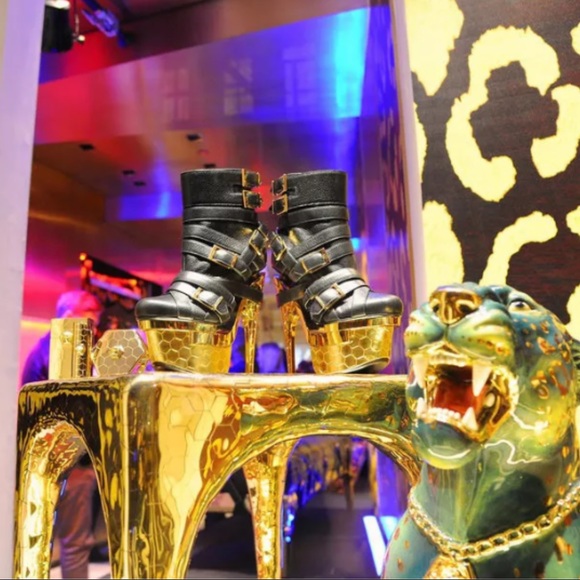 NWT Versace Bondage Triple Platform Leather Bootie - Picture 8 of 12